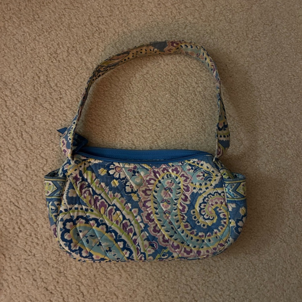 Vera Bradley Blue and Pink Paisley Shoulder Bag